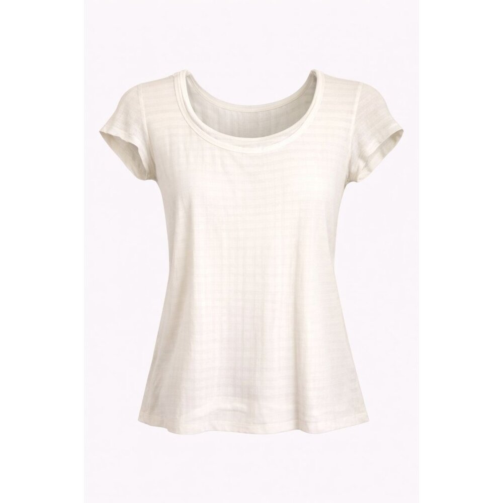 Unionbay LG Ivory Hooded Ribbed Cap Sleeve Top Layered Hem Y2K Casualcore Chic